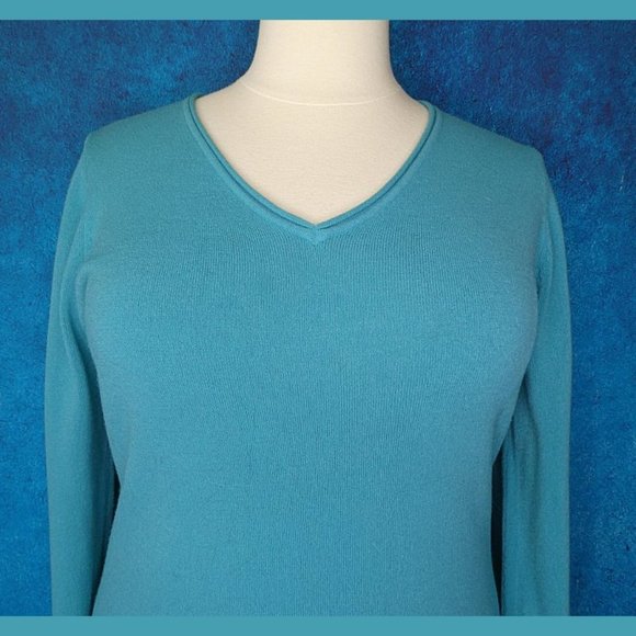 White Stag Teal V Neck Sweater XXL - Picture 3 of 8